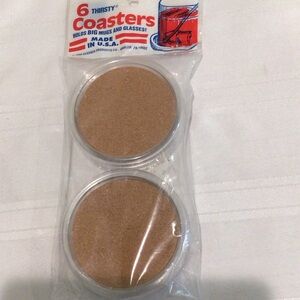 6 thirsty coasters plastic/cork by Gessner